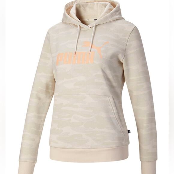 NWT Puma Essential Logo Camo Hoodie Sweatshirt Women Small Retail $55 - Picture 1 of 3